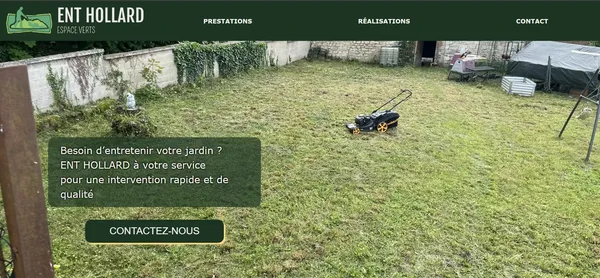 Site vitrine HOLLARD Espaces verts : page d’accueil épurée et lisible