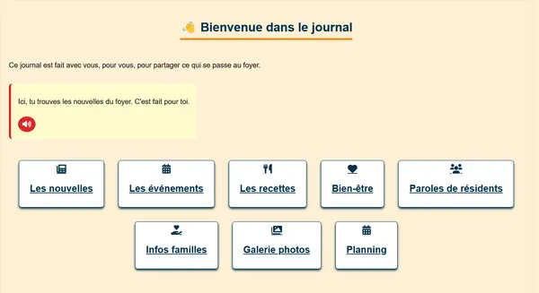 Journal numérique FALC : pictogrammes, rubriques courtes, lecteur audio