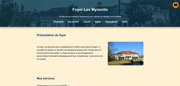 Prototype de site accessible pour un foyer de vie, avec repères clairs et pictogrammes