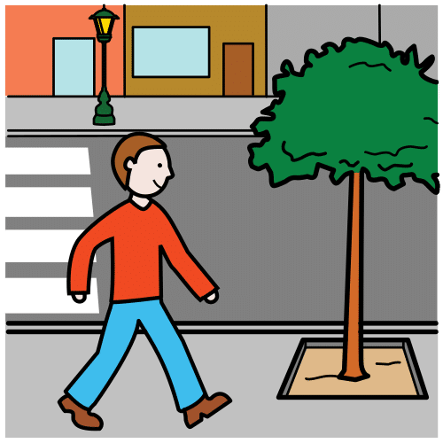 Pictogramme marcher dehors